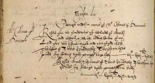 Extract from the Argyll estates rental for 1658