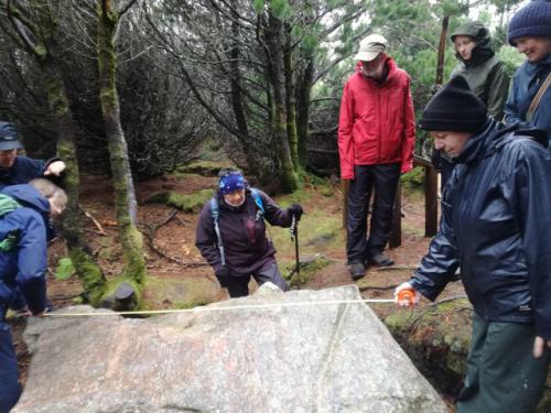 Recording rock art in Langass Woods