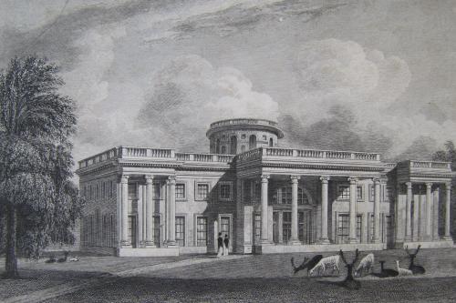 Engraving of Rosneath House: drawn by J P Neale and engraved by W Wallis