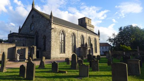 Kirkcaldy Old Kirk in its historic graveyard