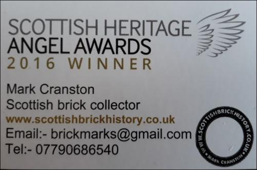 Scottish brick history business card